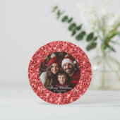 赤エレガントグリッタークリスマスツリーファミリーフォト (スタンド正面)