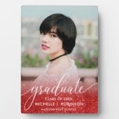赤エレガントグリッターグラデーション写真ガーリー卒業 フォトプラーク (正面)