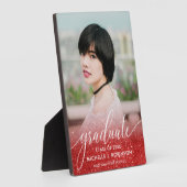 赤エレガントグリッターグラデーション写真ガーリー卒業 フォトプラーク (側面)