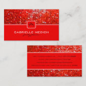 赤エレガントグリッターパーティープランナー名刺 名刺 (正面/裏面)