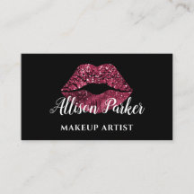 赤エレガントグリッターリップメイクアップアーティストビジネス