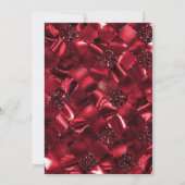 赤エレガントグリッターヴィンテージフレーム誕生日 招待状 (裏面)