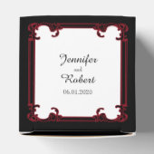 赤エレガントゴシック体結婚式の引き出物箱 フェイバーボックス (上部)