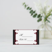 赤エレガントゴシック結婚座席表 プレイスカード (スタンド正面)