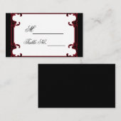 赤エレガントゴシック結婚座席表 プレイスカード (正面/裏面)