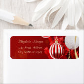 赤エレガントスタイリッシュのクリスマスボール ラベル (インサイチュ)