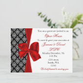 赤エレガントスタイリッシュ企業のパーティの招待状 招待状 (スタンド正面)