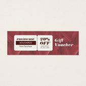 赤エレガントスタイリッシュ抽象芸術パターン割引カード (正面)