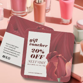 赤エレガントスタイリッシュ抽象芸術爪、 ネイルメイクアップ 割引カード