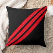 赤エレガントストライプ色 クッション (ブランケット)