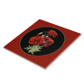 赤エレガントスペインのケシヴィンテージ タイル (側面)