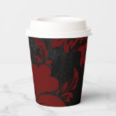 赤エレガントダマスクのクリスマスカスタムエレガント 紙コップ (裏面)