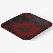 赤エレガントダマスククリスマスカスタム紙プレート ペーパープレート (傾斜あり)