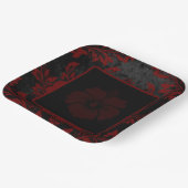 赤エレガントダマスククリスマスカスタム紙プレート ペーパープレート (傾斜あり)