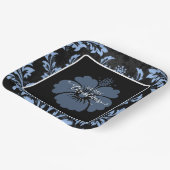 赤エレガントダマスククリスマスカスタム紙プレート ペーパープレート (傾斜あり)