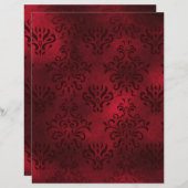 赤エレガントダマスクブックエフェメラ (正面/裏面)