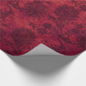 赤エレガントダマ王室のスク花柄 ラッピングペーパー (角)