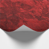 赤エレガントダマ王室のスク花柄 ラッピングペーパー (角)