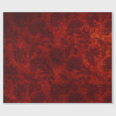 赤エレガントダマ王室のスク花柄 ラッピングペーパー (フラット)