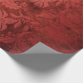 赤エレガントダマ王室のスク花柄 ラッピングペーパー (角)