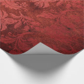 赤エレガントダマ王室のスク花柄 ラッピングペーパー (角)