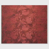 赤エレガントダマ王室のスク花柄 ラッピングペーパー (フラット)