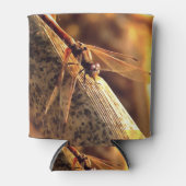 赤エレガントダータートンボ昆虫芸術 缶クーラー (正面)