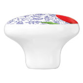 赤エレガントチューリップ春フローラブルーモノグラム セラミックノブ (側面)