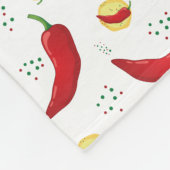 赤エレガントチリ模様 フリースブランケット (角)