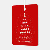 赤エレガントテキサス州クリスマスツリー メタルオーナメント (正面左)