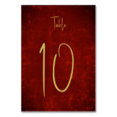 赤エレガントテクスチャ金ゴールドクリスマスサインゲストブック テーブルナンバー (裏面)