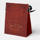 赤エレガントテクスチャ金ゴールド国のクリ素朴スマス フェイバーボックス (裏面サイド)