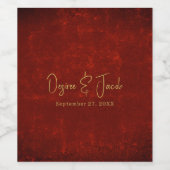 赤エレガントテクスチャ金ゴールド国のクリ素朴スマス ワインラベル (シングルラベル)