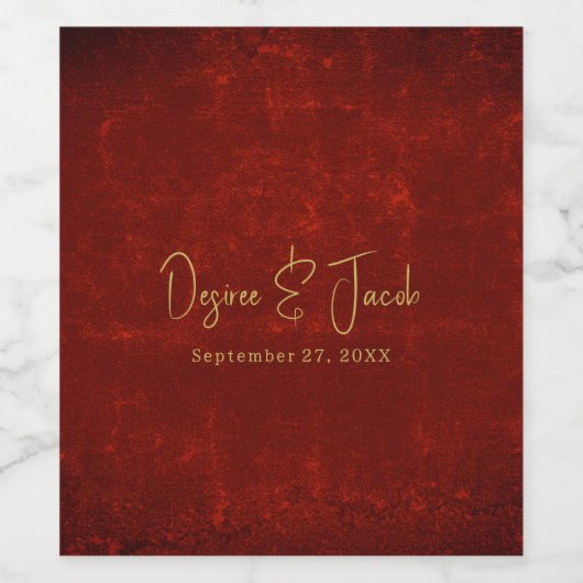 赤エレガントテクスチャ金ゴールド国のクリ素朴スマス ワインラベル (シングルラベル)