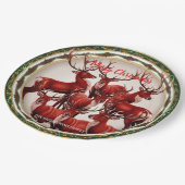 赤エレガントトナディアムース金ゴールド雪メリークリスマス ペーパープレート (アングル)