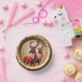 赤エレガントトナディアムース金ゴールド雪メリークリスマス ペーパーボウル (パーティー)