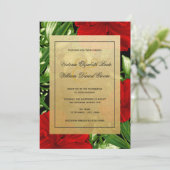 赤エレガントハイビスカス熱帯フローラ結婚ズ 招待状 (スタンド正面)