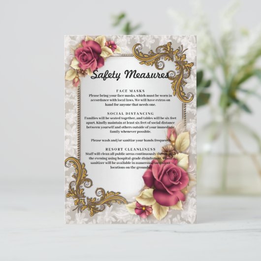 赤エレガントバラの結婚安全対策 エンクロージャーカード (スタンド正面)