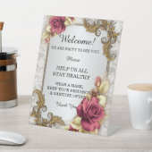 赤エレガントバラの結婚安全 台座サイン (インサイチュ)