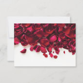 赤エレガントバラの結婚食事の選択 出欠カード (裏面)