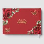 赤エレガントバラフローラ金ゴールドキンセアニェラ写真 ゲストブック (裏面)