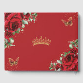 赤エレガントバラフローラ金ゴールドキンセアニェラ写真 ゲストブック (裏面)