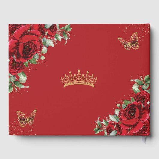 赤エレガントバラフローラ金ゴールドキンセアニェラ写真 ゲストブック (裏面)