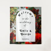 赤エレガントバラ夏フローラ結婚の歓迎 タペストリー (正面)