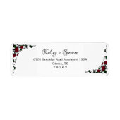 赤エレガントバラ差出人住所ラベル ラベル (正面)