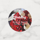 赤エレガントバラ白カラユリ花 コンフェッティ (スモール正面)