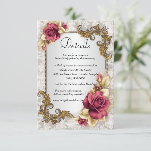 赤エレガントバラ結婚ズ詳細 エンクロージャーカード (スタンド正面)