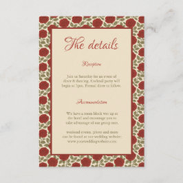 赤エレガントバラ結婚ズ詳細 エンクロージャーカード