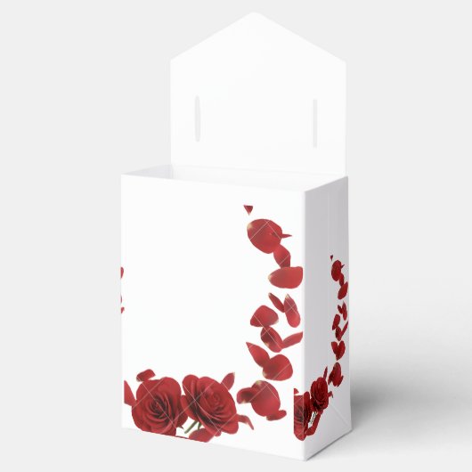 赤エレガントバラ結婚式の引き出物箱 フェイバーボックス (オープン)