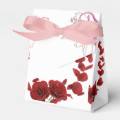 赤エレガントバラ結婚式の引き出物箱 フェイバーボックス (正面サイド)